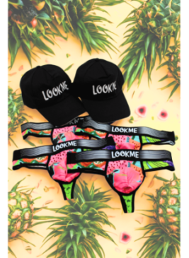 Pack 4 Strings Homme LM2402-57SWE LOOKME + 2 Casquettes Offertes